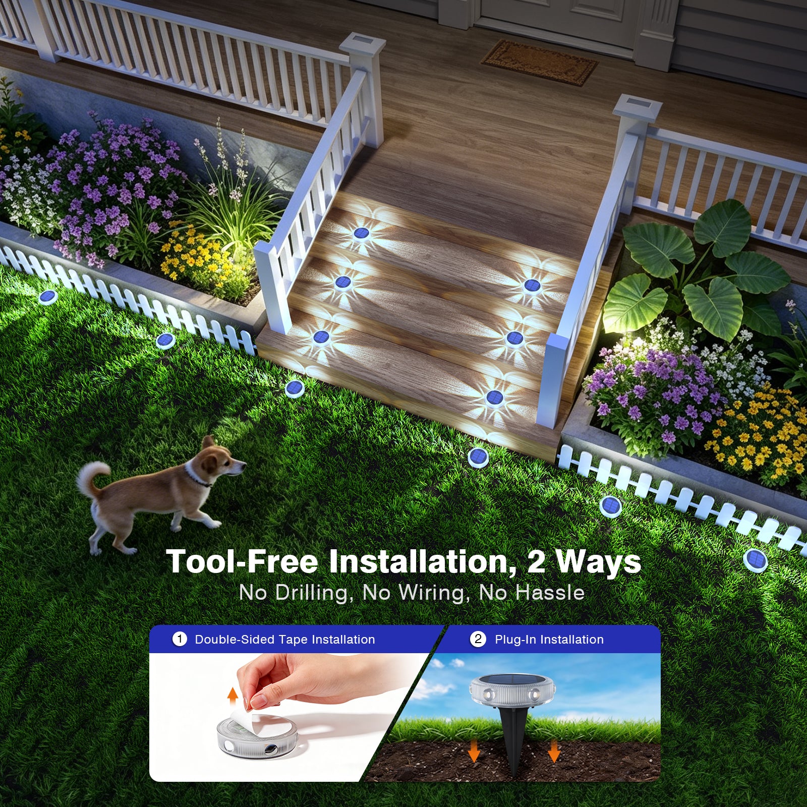 YiLaie 4pcs Cold White Solar In-Ground Lights