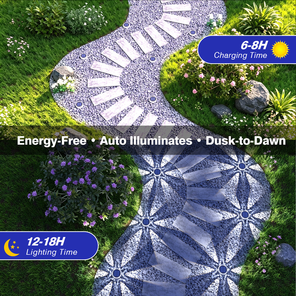 YiLaie 4pcs Cold White Solar In-Ground Lights