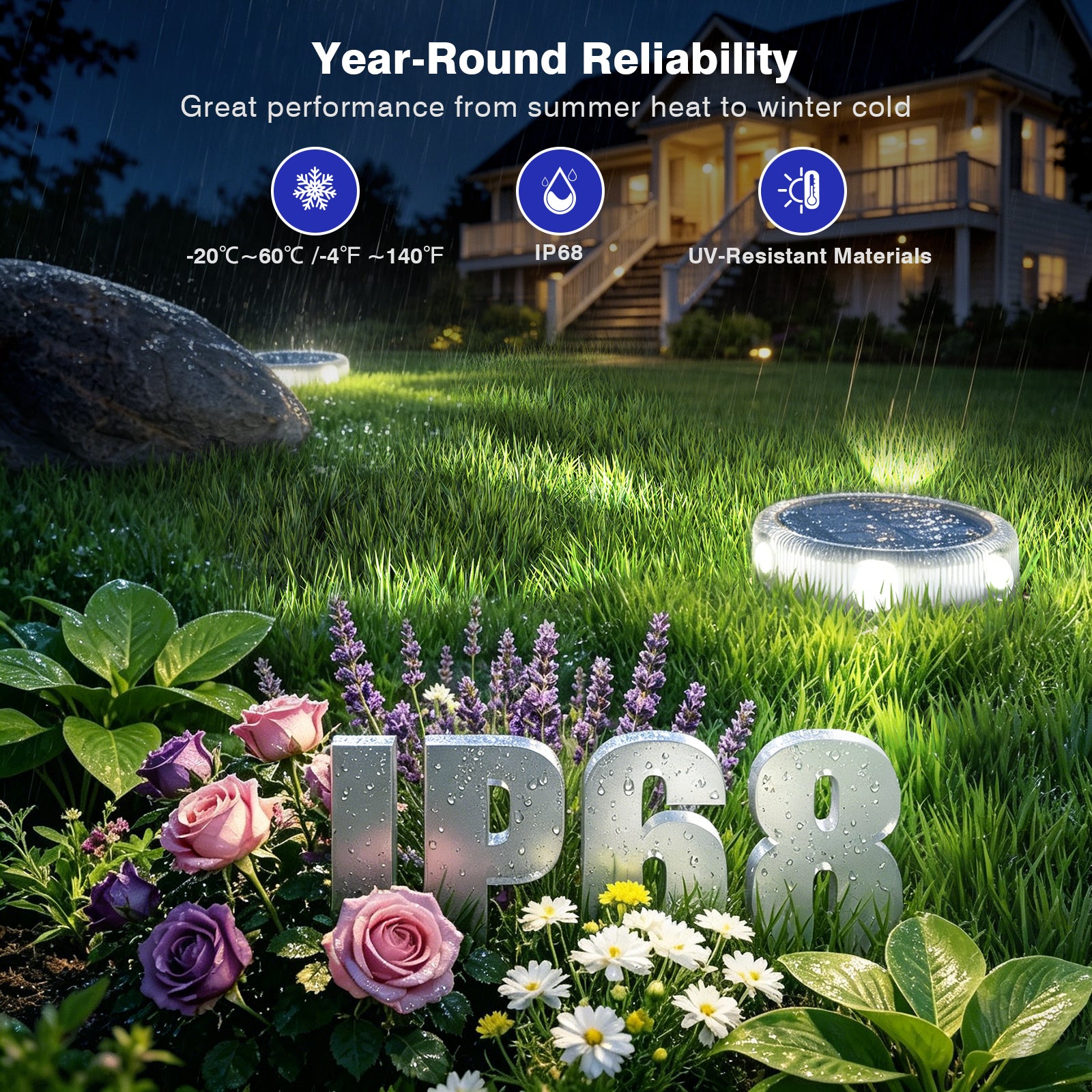 YiLaie 12pcs Cold White Solar In-Ground Lights