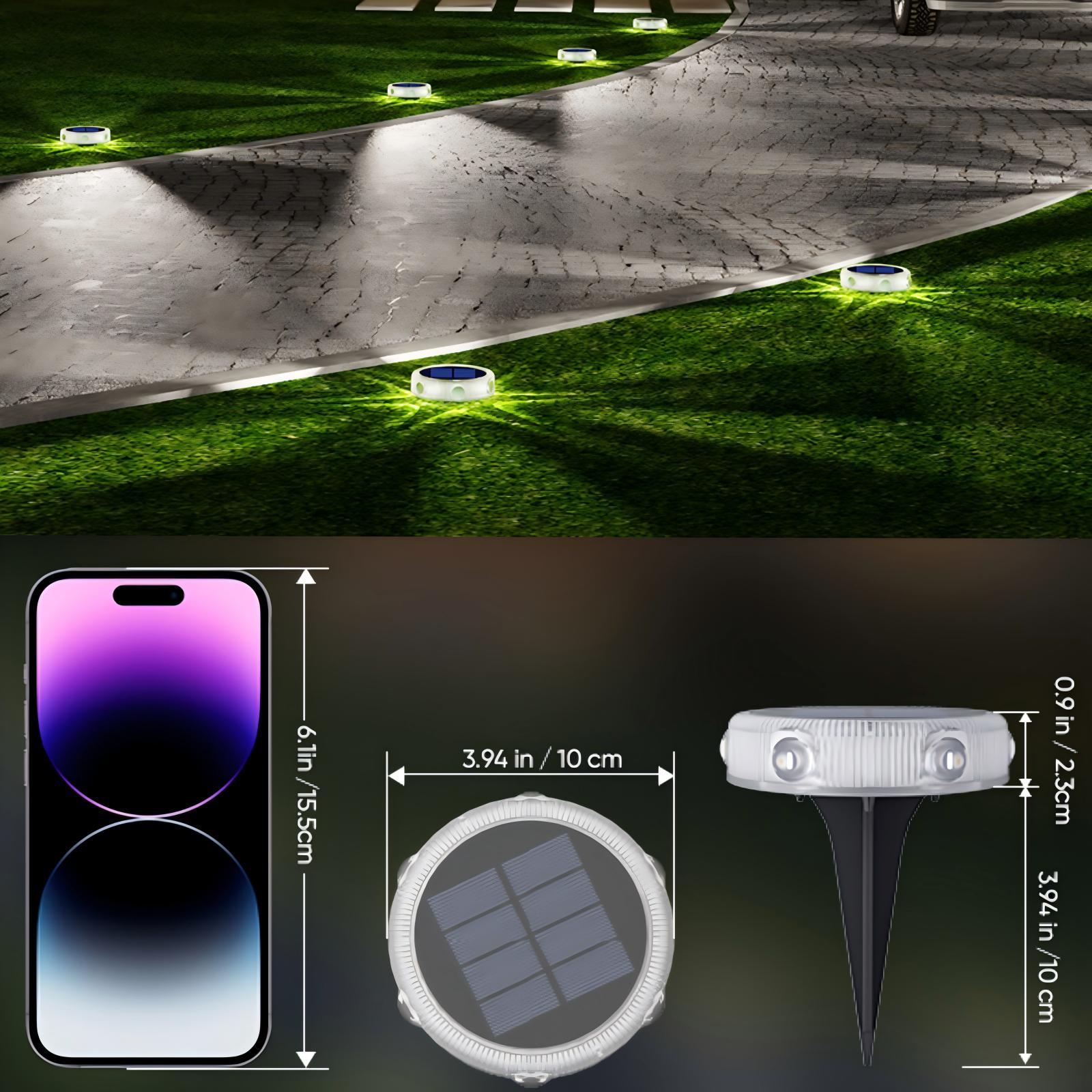 YiLaie 12pcs Cold White Solar In-Ground Lights