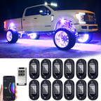 YiLaie 12 Pods RGB Rock Lights, 60 LEDs, 12V