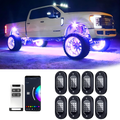 YiLaie 8 Pods RGB Rock Lights, 60 LEDs, 12V