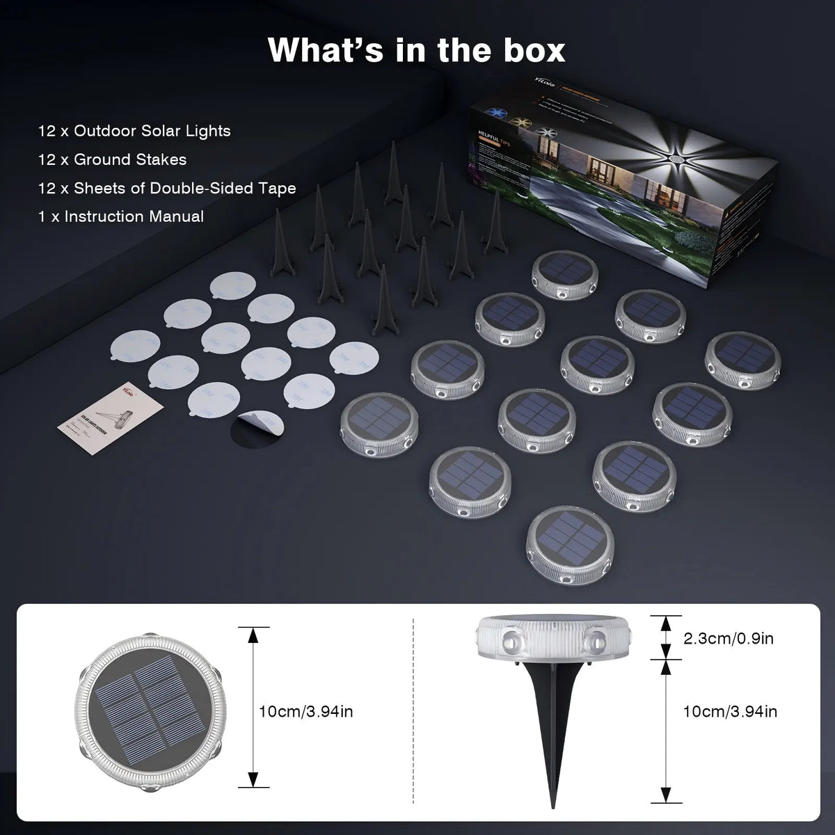YiLaie 12pcs Blue  Solar In-Ground Lights