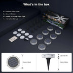 YiLaie 8pcs Blue White Solar In-Ground Lights