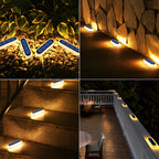 Warm White Long Strip Stick-On Solar Stair Lights Outdoor 03