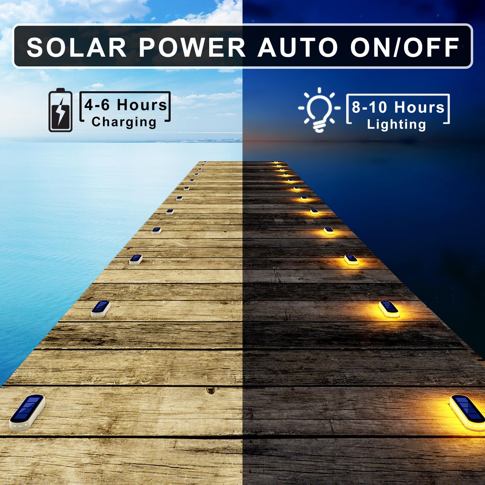 Warm White Long Strip  Solar power Stair Lights Outdoor