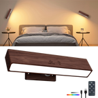YiLaie RGB Walnut Wood Rechargeable Wall Sconce - 1 pack