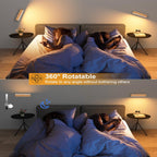 RGB Beech Wood Magnetic Wall Sconce, Rechargeable Dimmable Light - 2packs