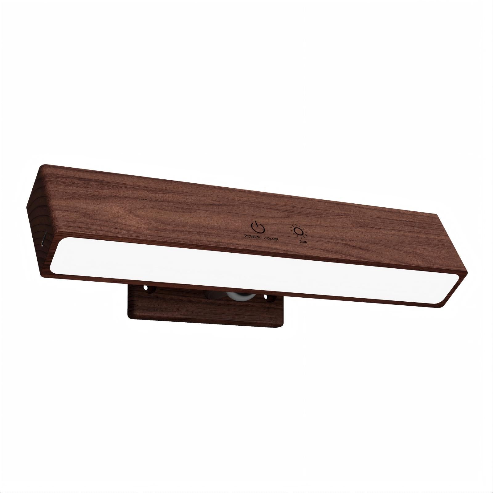 YiLaie RGB Walnut Wood Rechargeable Wall Sconce -2 pack
