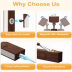 YiLaie RGB Walnut Wood Rechargeable Wall Sconce - 1 pack
