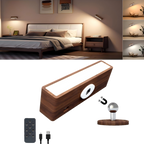 YiLaie 1 pcs Black Walnut LED Wall Sconce 3 Color Temp Rechargeable