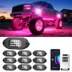 10 Pods RGB LED Rock Lights with App & Remote