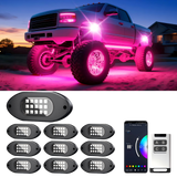10 Pods RGB LED Rock Lights with App & Remote