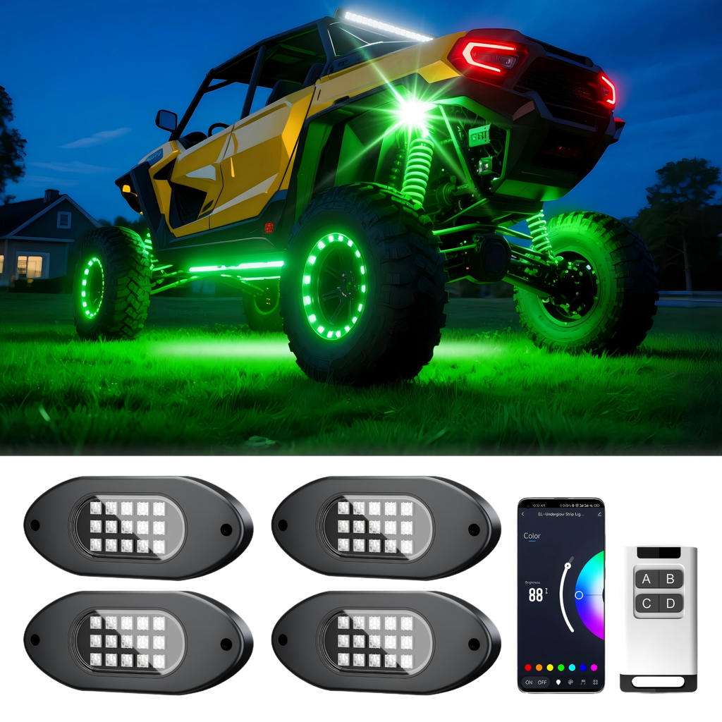 4 Pods RGB LED Rock Lights with App & Remote