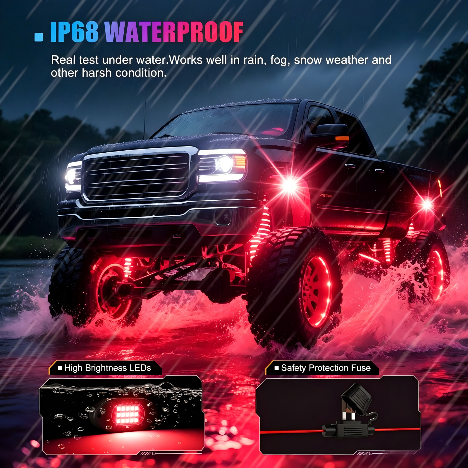 10 Pods RGB LED Rock Lights with App & Remote