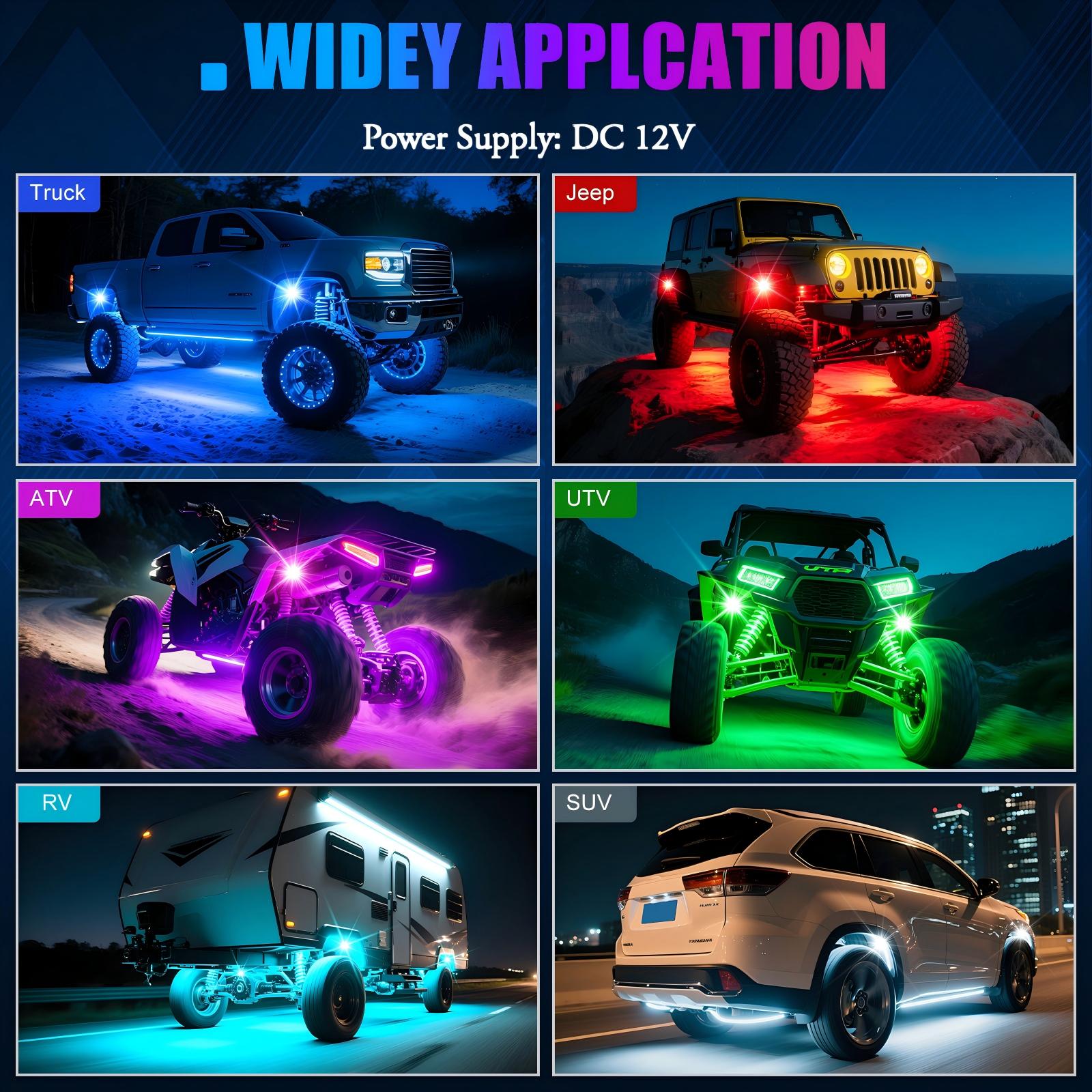 10 Pods RGB LED Rock Lights with App & Remote