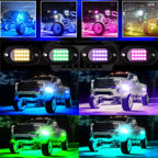 YiLaie 4 pods RGB Rock Lights, 60 LEDs, 12V
