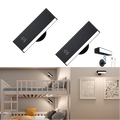 YiLaie 2 pcs Black 4000K Rechargeable Magnetic Wall Sconce