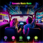 YiLaie DC 12V Cigarette Lighter Car Interior LED Lights, 3‑Key Wired Controller & App