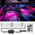 YiLaie DC 12V,Cigarette Lighter Car Interior LED Lights, 3 Buttons & Remote Control Music Sync