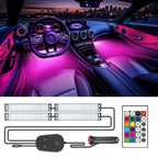 YiLaie DC 12V,Cigarette Lighter Car Interior LED Lights, 3 Buttons & Remote Control Music Sync