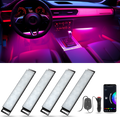 YiLaie DC 12V Cigarette Lighter Car Interior LED Lights, 3‑Key Wired Controller & App
