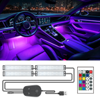 YiLaie  DC 5V ,USB  Car Interior LED Lights, 3 Buttons & Remote Control Music Sync