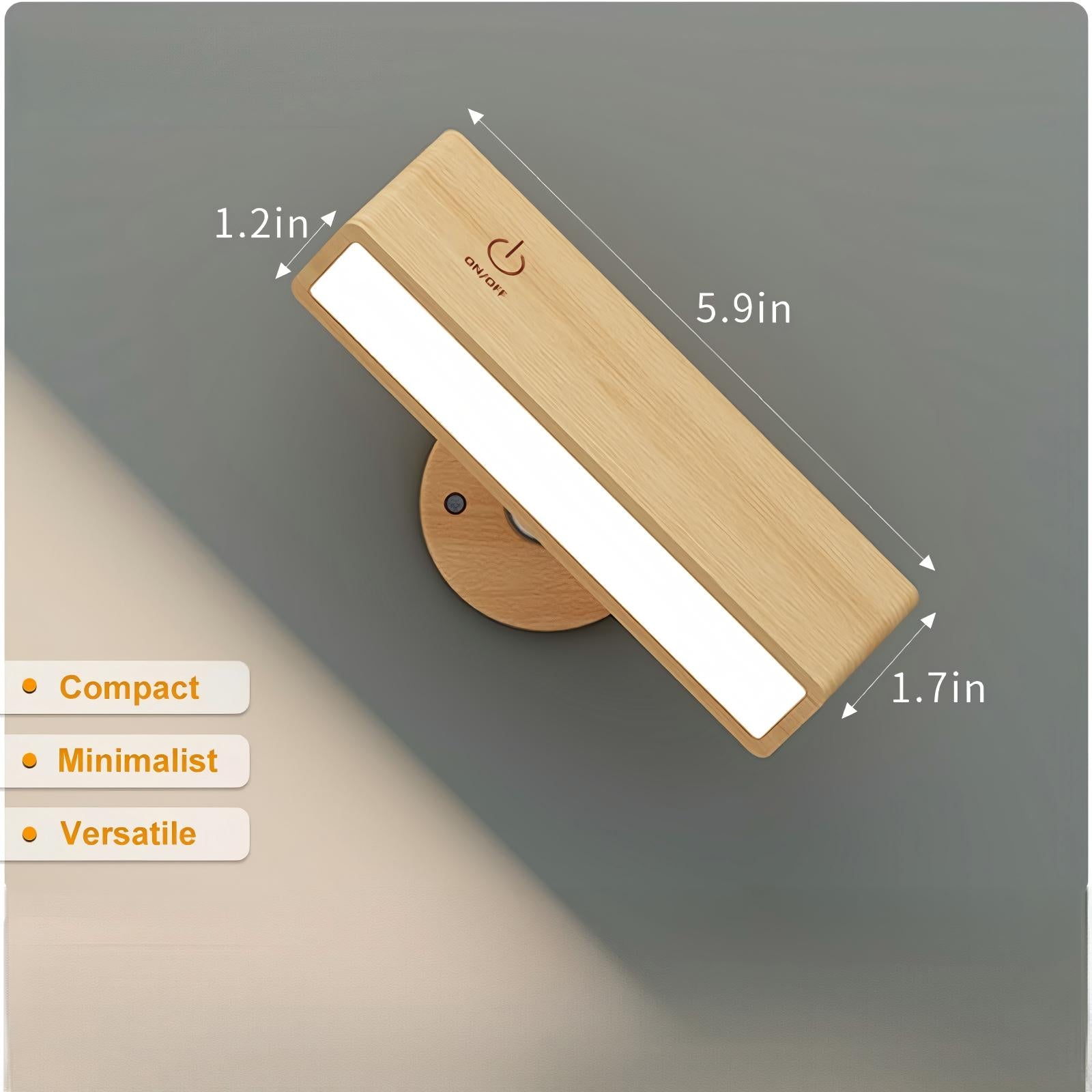 YiLaie 2 pcs Beechwood Battery LED Wall Sconce 3 Color Temp