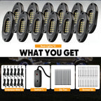 YiLaie 12 PCS LED Rock Light Pods, 12V , 6000K Pure White Lights