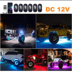 YiLaie 4 pods RGB Rock Lights, 60 LEDs, 12V
