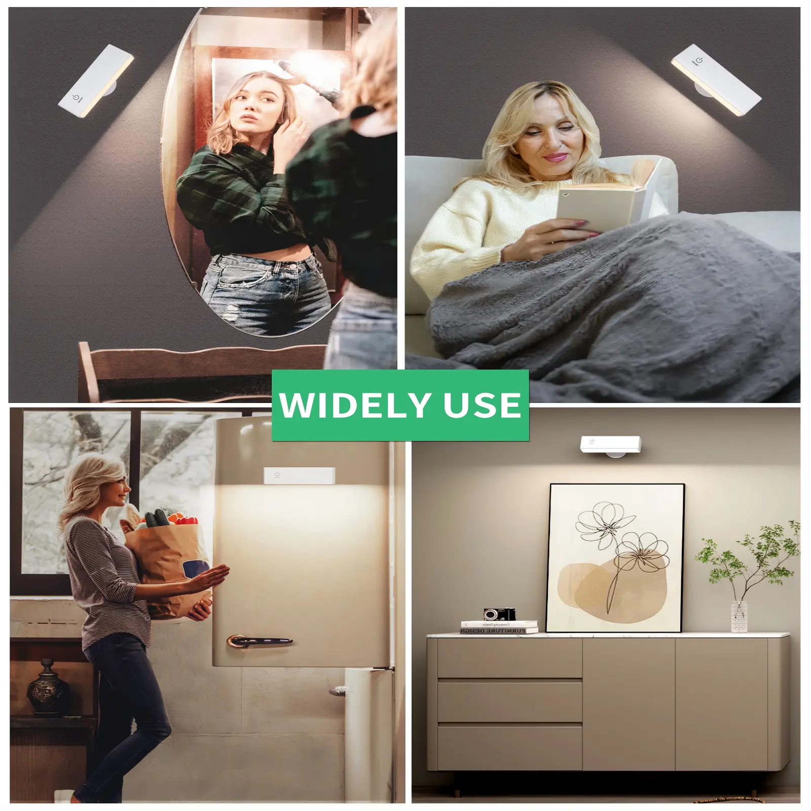 YiLaie 1 pack Touch Dimmable 4000K White Magnetic Wall Sconce