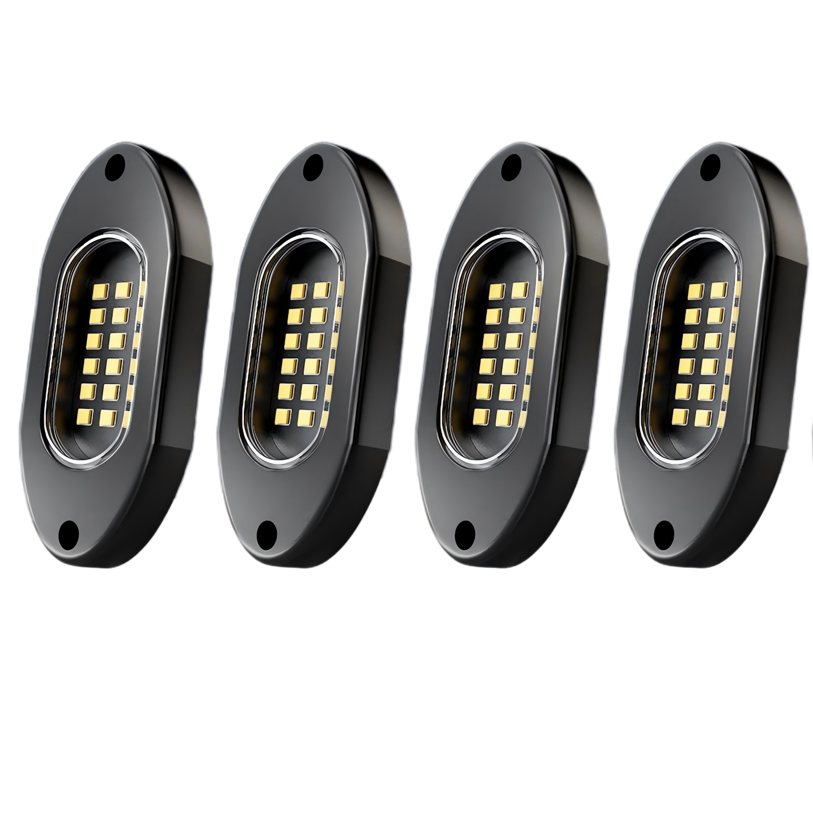 YiLaie 12 PCS LED Rock Light Pods, 12V , 6000K Pure White Lights