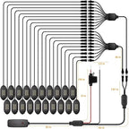 YiLaie 20 PCS LED Rock Light Pods, 12V , 6000K Pure White Lights