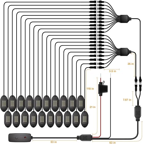 YiLaie 20 PCS LED Rock Light Pods, 12V , 6000K Pure White Lights