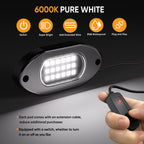 YiLaie 20 PCS LED Rock Light Pods, 12V , 6000K Pure White Lights