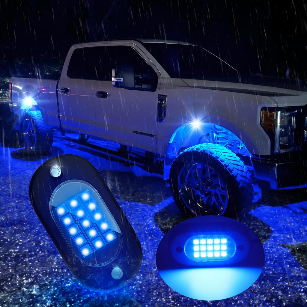 YiLaie 8 Pods RGB Rock Lights, 60 LEDs, 12V