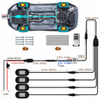 YiLaie 4 pods RGB Rock Lights, 60 LEDs, 12V