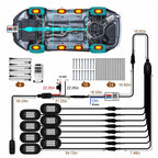 YiLaie 8 Pods RGB Rock Lights, 60 LEDs, 12V