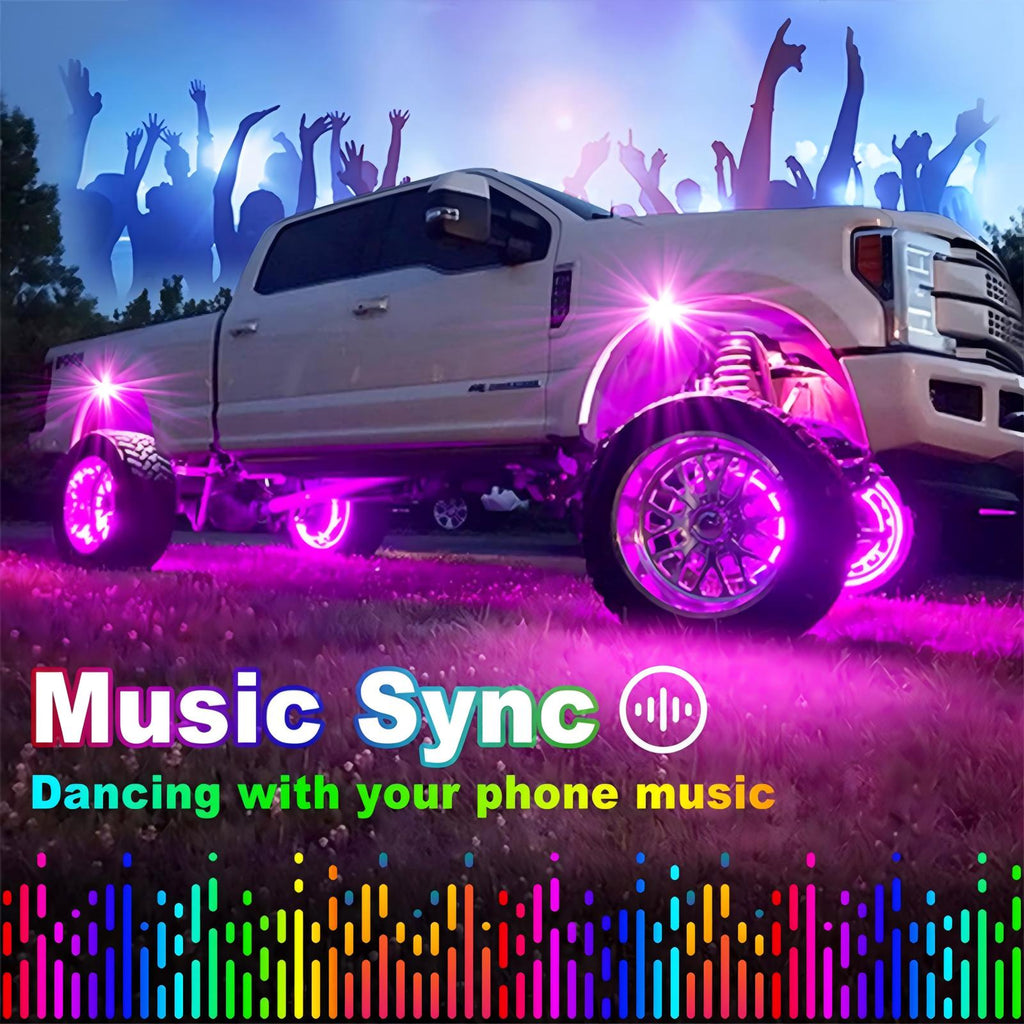 YiLaie 8 Pods RGB Rock Lights, 60 LEDs, 12V